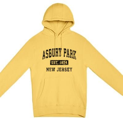 Asbury Park Est 1874 New Jersey Nj Vintage Established Sports Design Premium Pullover Hoodie