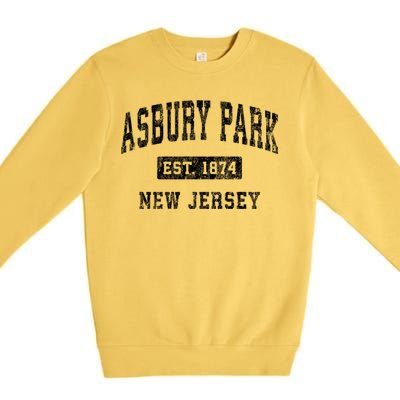 Asbury Park Est 1874 New Jersey Nj Vintage Established Sports Design Premium Crewneck Sweatshirt