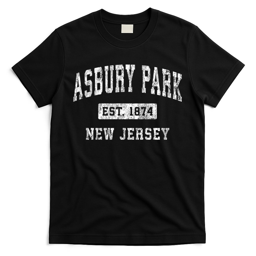 Asbury Park Est 1874 New Jersey Nj Vintage Established Sports Design T-Shirt