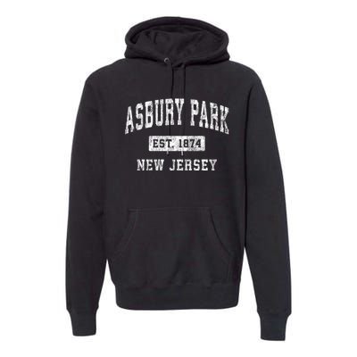 Asbury Park Est 1874 New Jersey Nj Vintage Established Sports Design Premium Hoodie