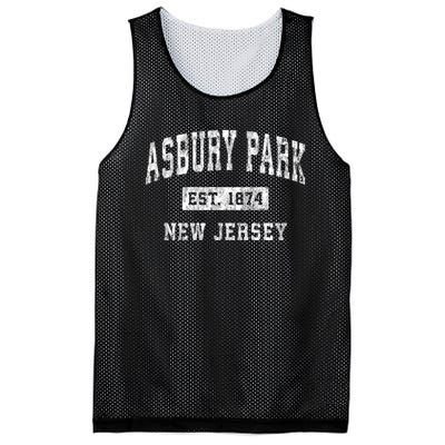 Asbury Park Est 1874 New Jersey Nj Vintage Established Sports Design Mesh Reversible Basketball Jersey Tank