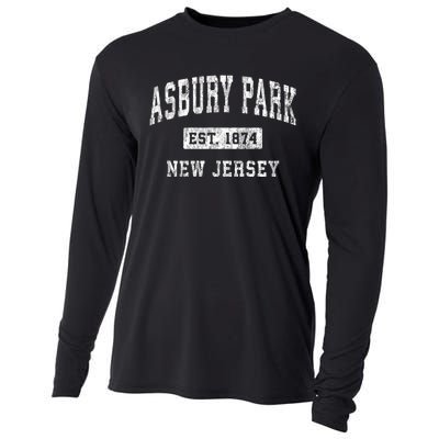 Asbury Park Est 1874 New Jersey Nj Vintage Established Sports Design Cooling Performance Long Sleeve Crew