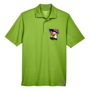 American Patriotic Eagle Flag Men's Origin Performance Pique Polo