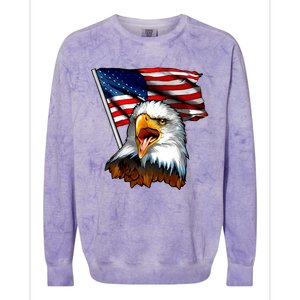 American Patriotic Eagle Flag Colorblast Crewneck Sweatshirt