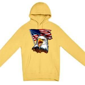 American Patriotic Eagle Flag Premium Pullover Hoodie