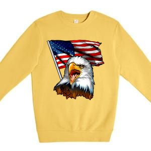 American Patriotic Eagle Flag Premium Crewneck Sweatshirt