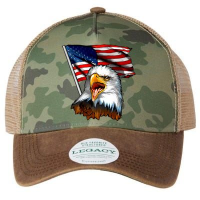 American Patriotic Eagle Flag Legacy Tie Dye Trucker Hat