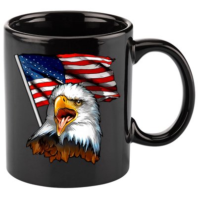 American Patriotic Eagle Flag 11oz C Handle Ceramic Mug