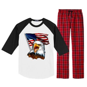 American Patriotic Eagle Flag Raglan Sleeve Pajama Set