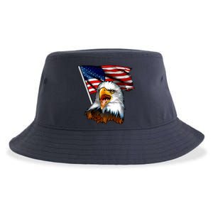 American Patriotic Eagle Flag Sustainable Bucket Hat