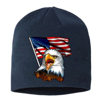 American Patriotic Eagle Flag Sustainable Beanie