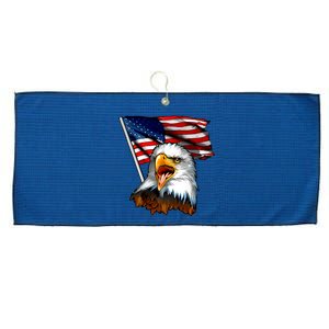 American Patriotic Eagle Flag Large Microfiber Waffle Golf Towel