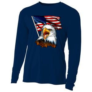 American Patriotic Eagle Flag Cooling Performance Long Sleeve Crew