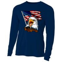 American Patriotic Eagle Flag Cooling Performance Long Sleeve Crew