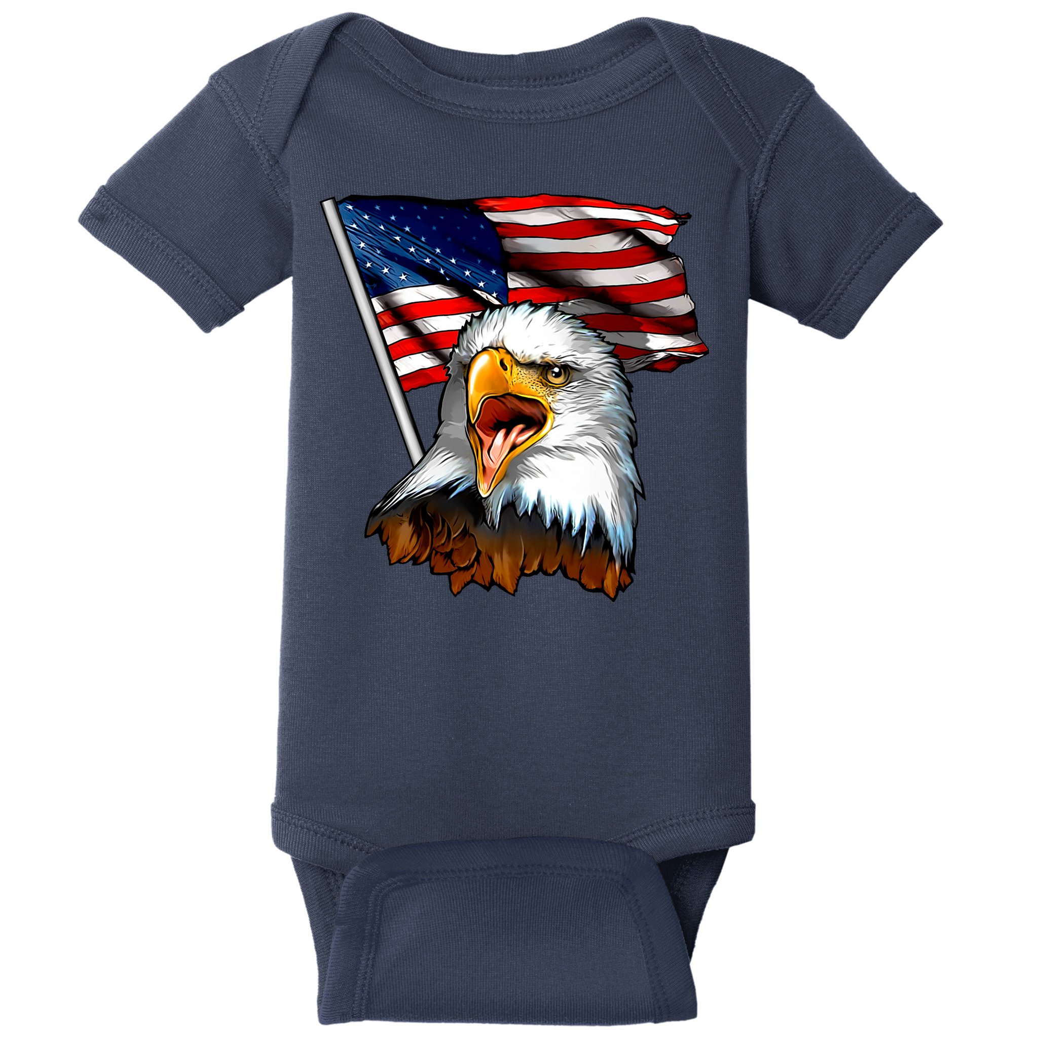 American Patriotic Eagle Flag Baby Bodysuit