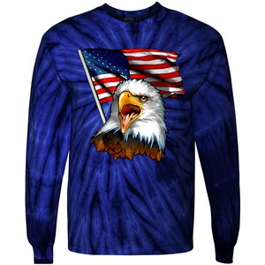 American Patriotic Eagle Flag Tie-Dye Long Sleeve Shirt