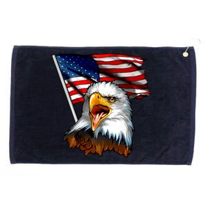 American Patriotic Eagle Flag Grommeted Golf Towel