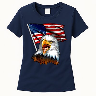 American Patriotic Eagle Flag Womens T-Shirt
