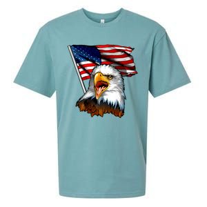 American Patriotic Eagle Flag Sueded Cloud Jersey T-Shirt