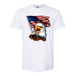 American Patriotic Eagle Flag Softstyle CVC T-Shirt