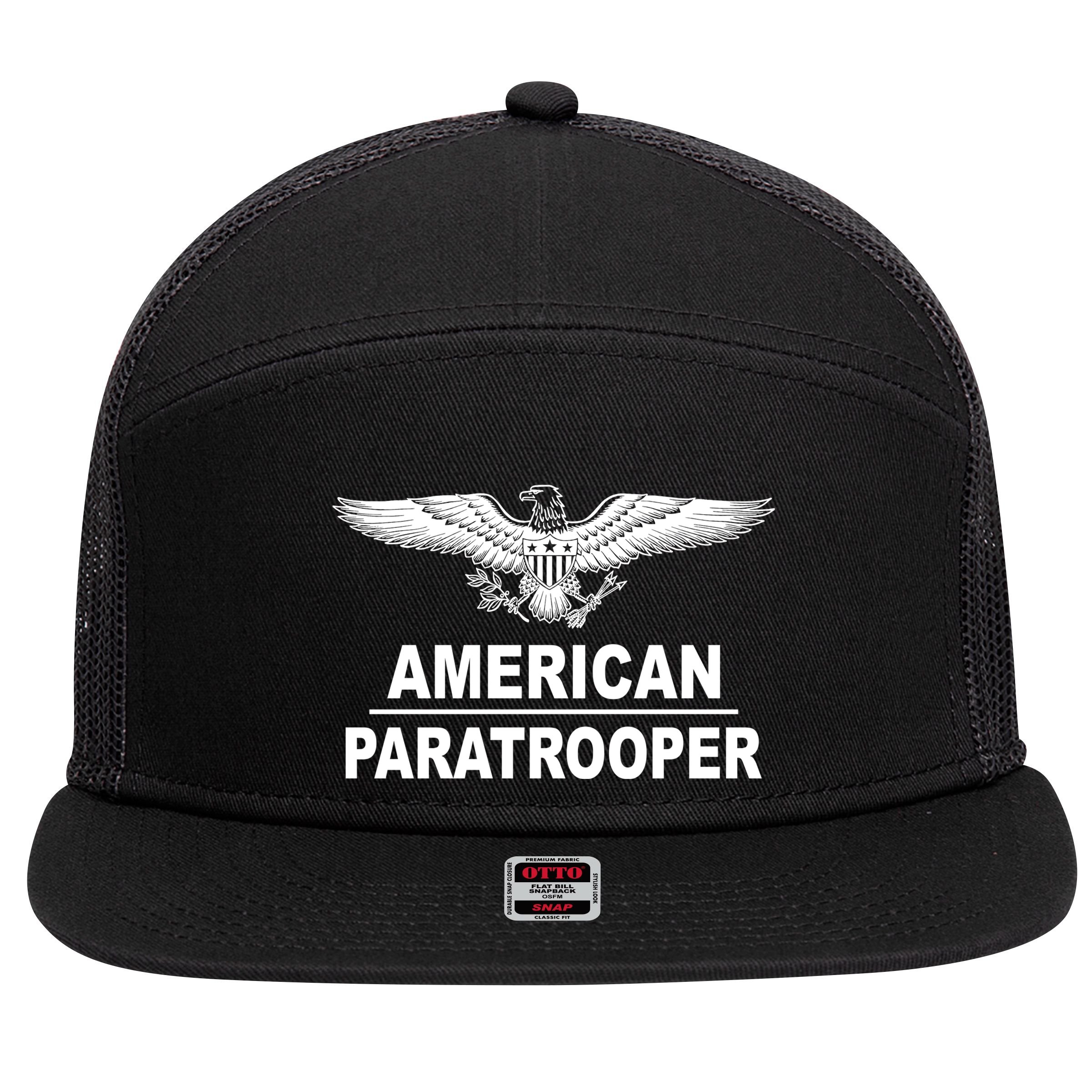 American Paratrooper Eagle 7 Panel Mesh Trucker Snapback Hat