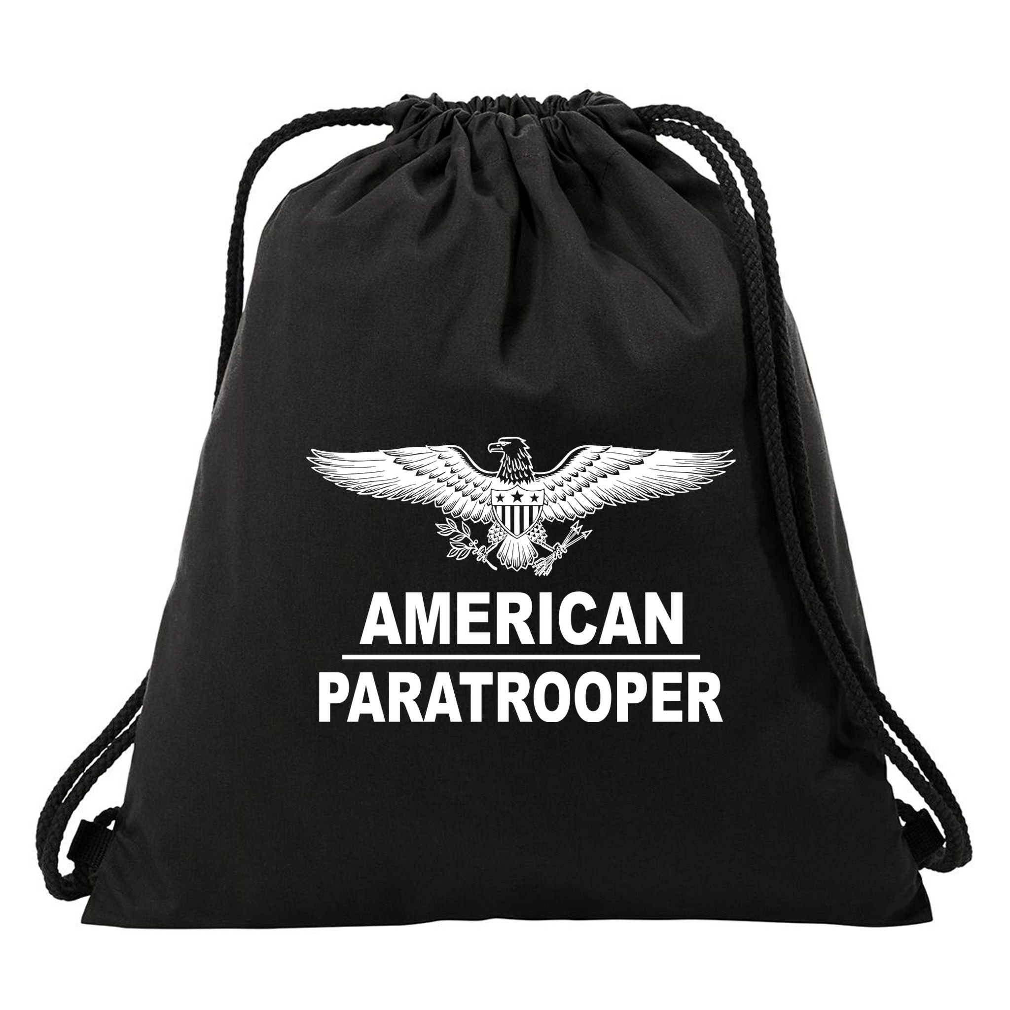 American Paratrooper Eagle Drawstring Bag