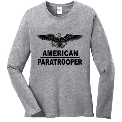 American Paratrooper Eagle Ladies Long Sleeve Shirt