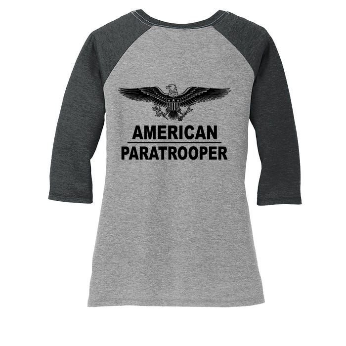 American Paratrooper Eagle Women's Tri-Blend 3/4-Sleeve Raglan Shirt