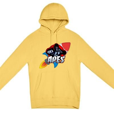 Apes To The Moon Premium Pullover Hoodie