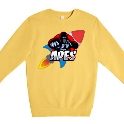 Apes To The Moon Premium Crewneck Sweatshirt