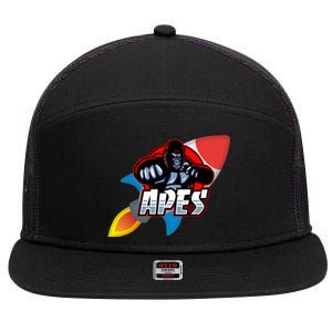 Apes To The Moon 7 Panel Mesh Trucker Snapback Hat