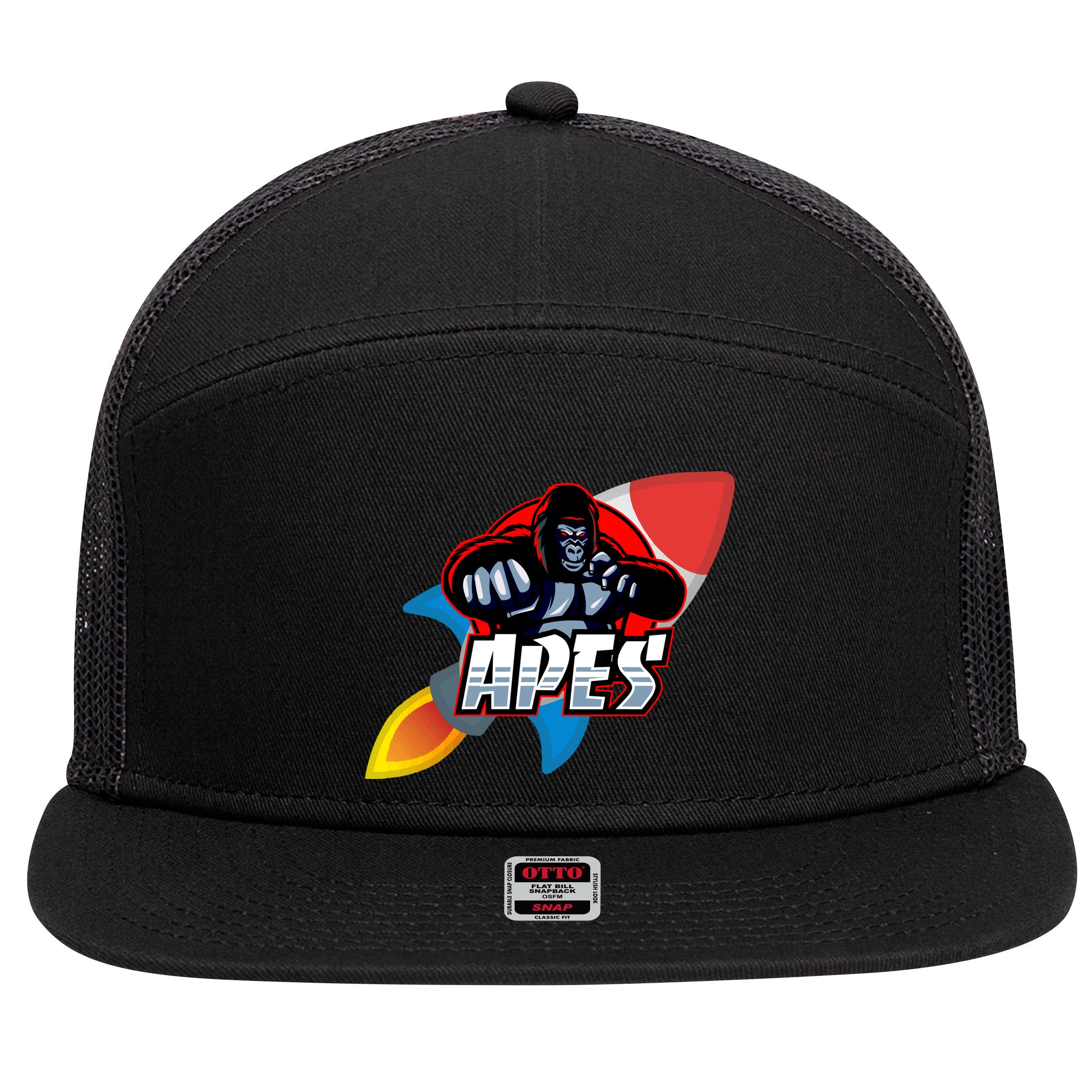 Apes To The Moon 7 Panel Mesh Trucker Snapback Hat