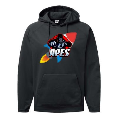 Apes To The Moon Performance Fleece Hoodie