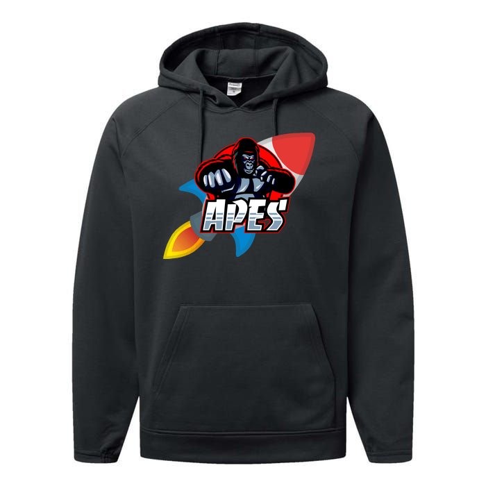 Apes To The Moon Performance Fleece Hoodie