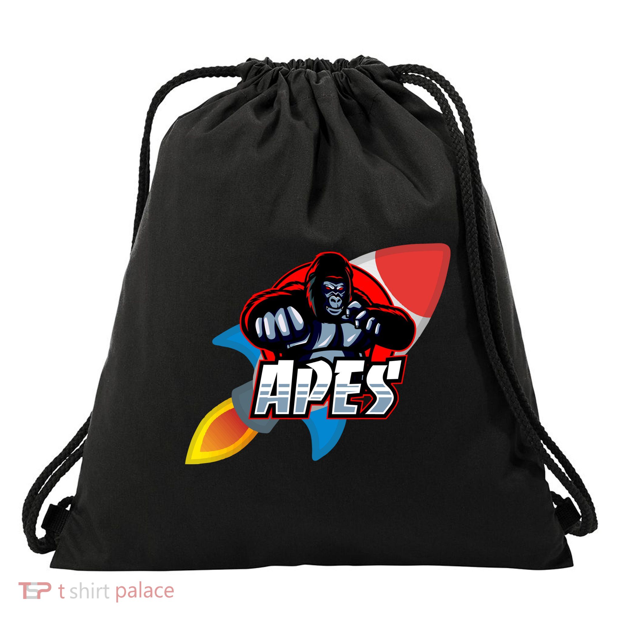 Apes To The Moon Drawstring Bag