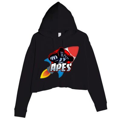 Apes To The Moon Crop Fleece Hoodie