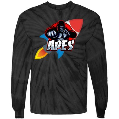 Apes To The Moon Tie-Dye Long Sleeve Shirt