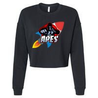 Apes To The Moon Cropped Pullover Crew