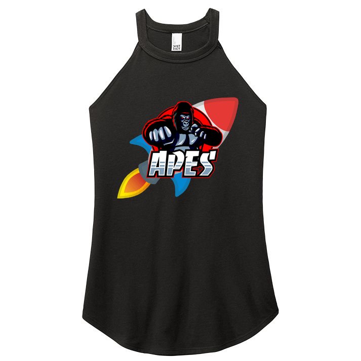 Apes To The Moon Women's Perfect Tri Rocker Tank