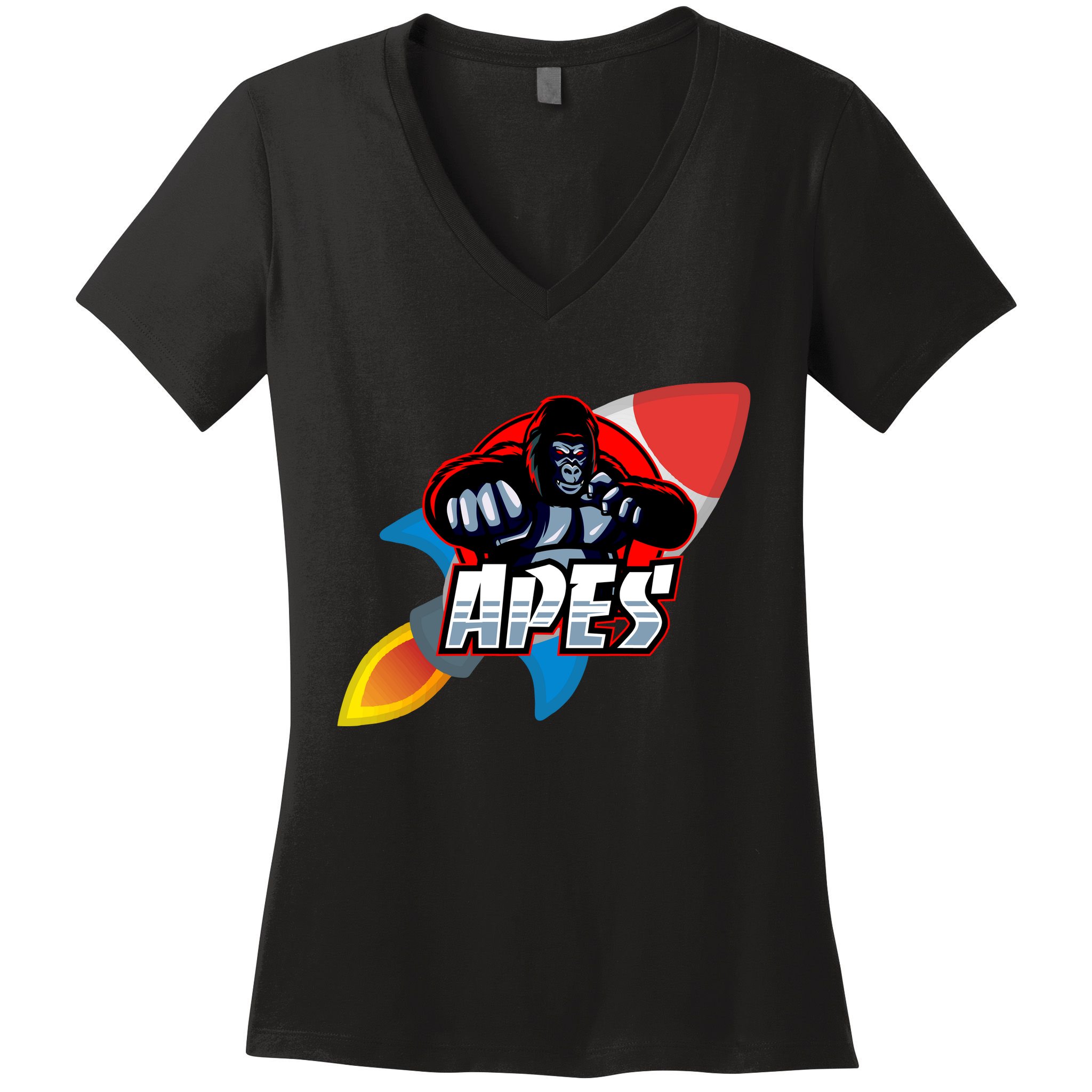 Apes To The Moon Women's V-Neck T-Shirt