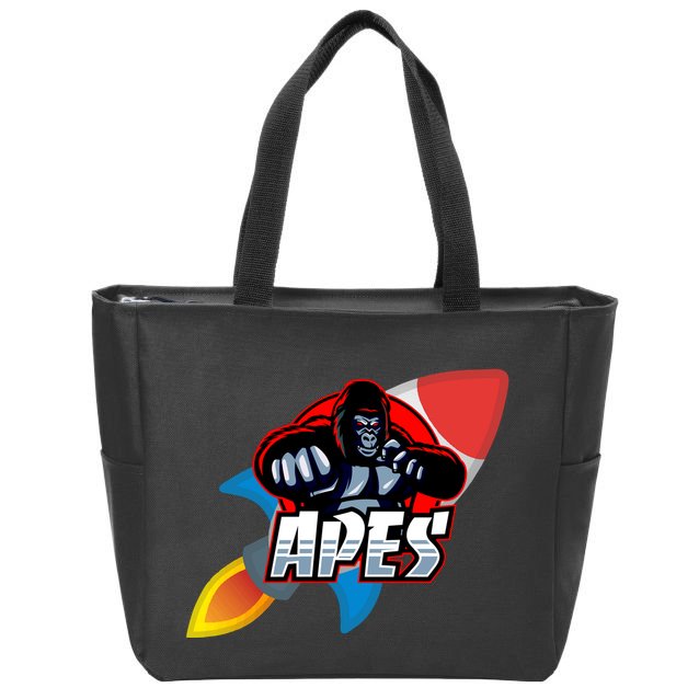 Apes To The Moon Zip Tote Bag