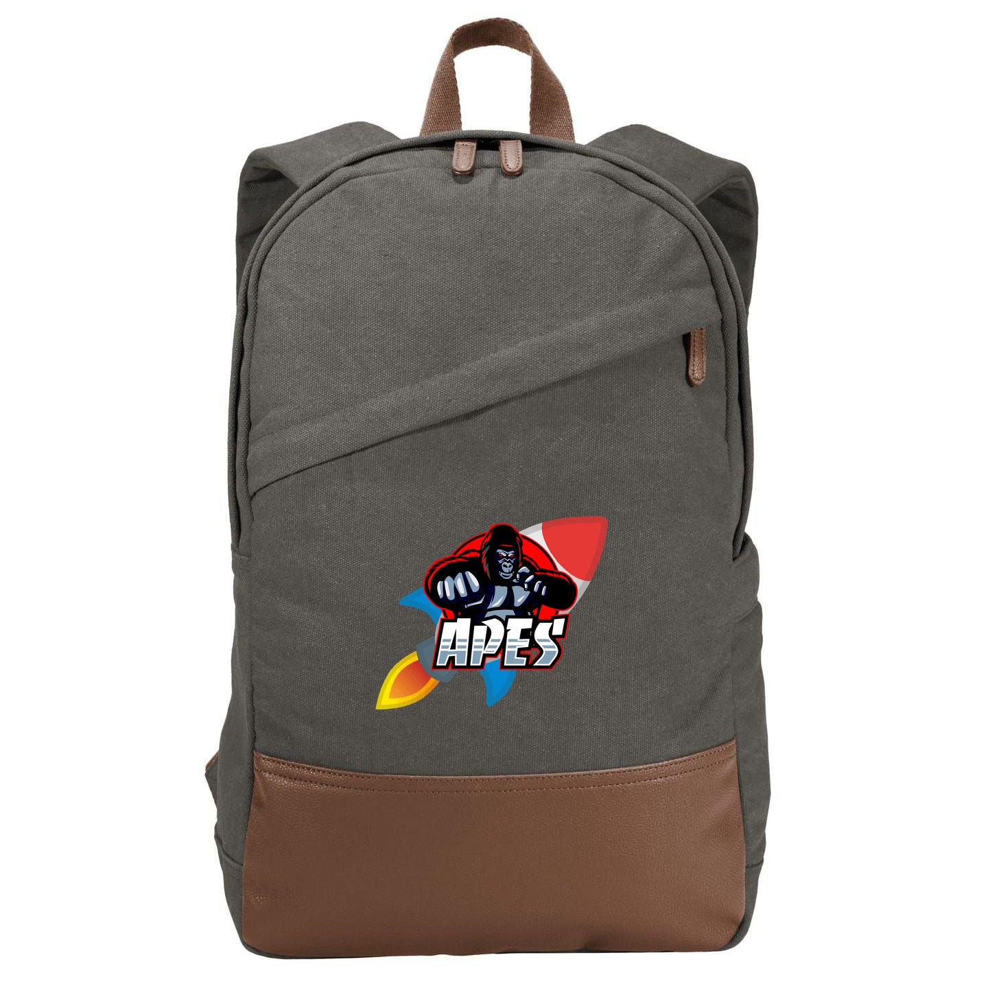 Apes To The Moon Cotton Canvas Backpack