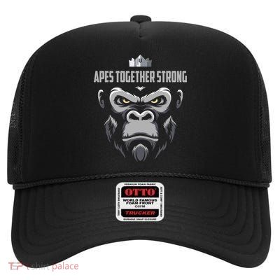 Apes Together Strong Gorilla HODL Stocks High Crown Mesh Back Trucker Hat