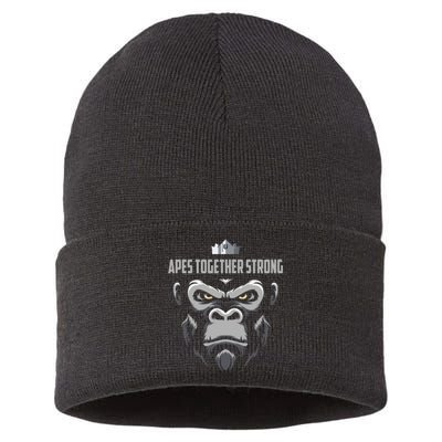 Apes Together Strong Gorilla HODL Stocks Sustainable Knit Beanie