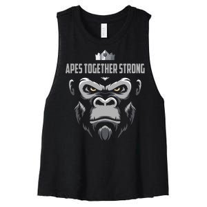 Apes Together Strong Gorilla HODL Stocks Women's Racerback Cropped Tank