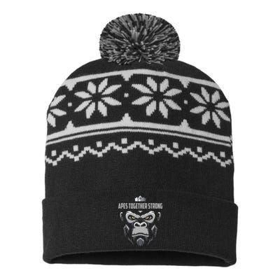 Apes Together Strong Gorilla HODL Stocks USA-Made Snowflake Beanie