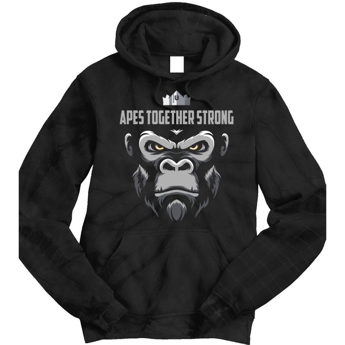 Apes Together Strong Gorilla HODL Stocks Tie Dye Hoodie