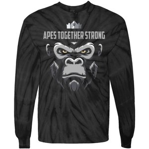 Apes Together Strong Gorilla HODL Stocks Tie-Dye Long Sleeve Shirt