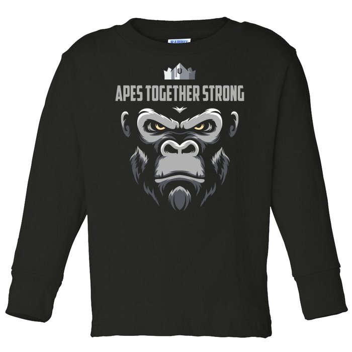 Apes Together Strong Gorilla HODL Stocks Toddler Long Sleeve Shirt