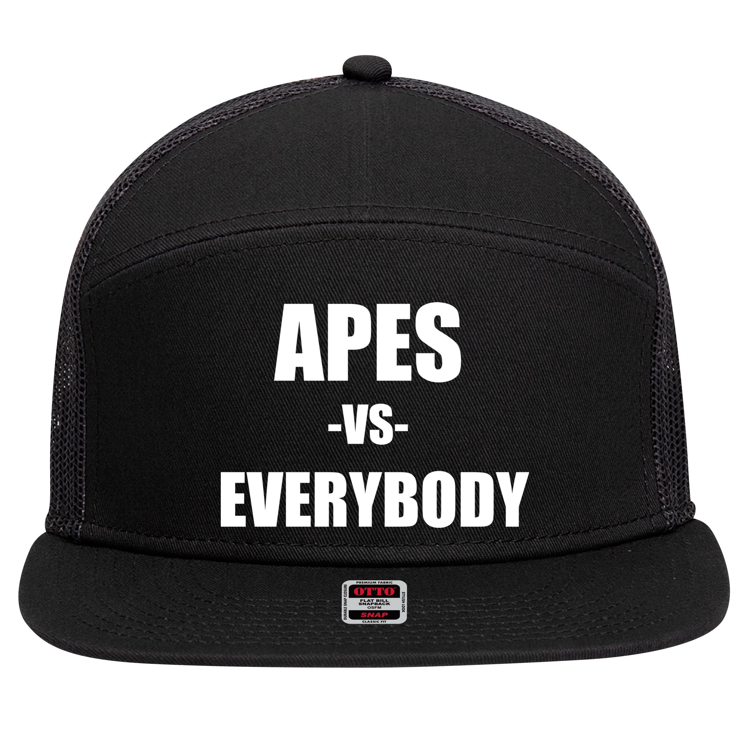 Apes Vs Everybody 7 Panel Mesh Trucker Snapback Hat